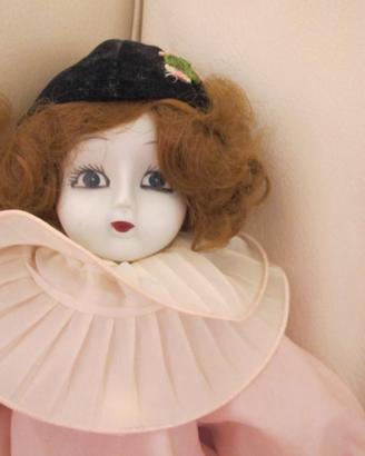 Pierrot bambola Vintage in porcellana - Anni 80