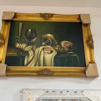 Quadro olio su tela con cornice in legno - Negozio