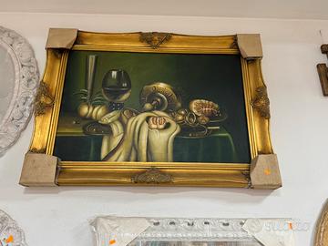 Quadro olio su tela con cornice in legno - Negozio