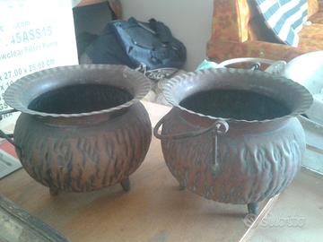 coppia portavaso in rame