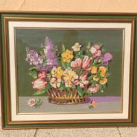Quadro - Cesto con fiori.