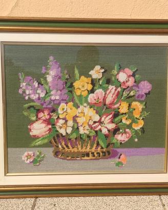 Quadro - Cesto con fiori.