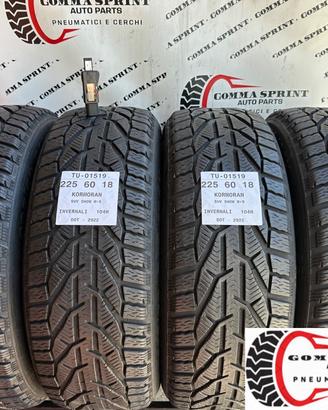 4 PNEUMATICI 225/60 R18 KORMORAN INVERNALI 90%
