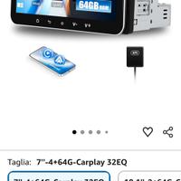 autoradio 1 din carplay/android auto