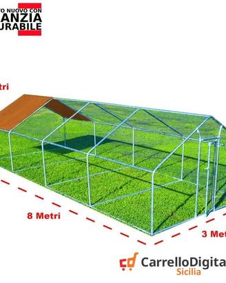 Recinto per Galline 3x8m x 2mH-24mq – arancio