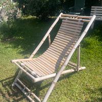 Sedia sdraio in bambu pieghevole