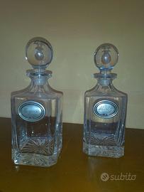 BOTTIGLIE IN CRISTALLO CON PLACCA IN ARGENTO