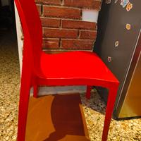 Set 6 Sedie Design Rosso Lucido - interno/esterno