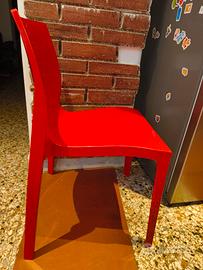 Set 6 Sedie Design Rosso Lucido - interno/esterno