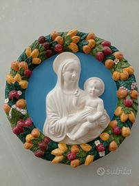 Ceramica Madonna con Bambino originale Deruta