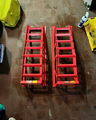 Coppia rampe auto acciaio rosso - 1000kg cad.