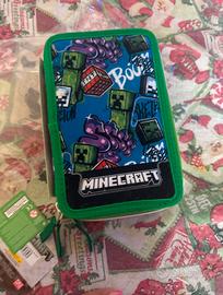 astuccio scuola portapastelli 3 zip minecraft