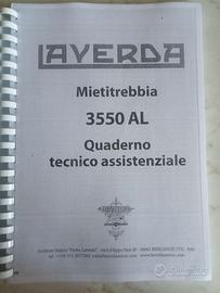 Quaderno tecnico assistenziale mietitrebbia Laverd