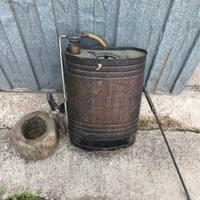 Zaino x solfato in rame vintage e mortaio in legno