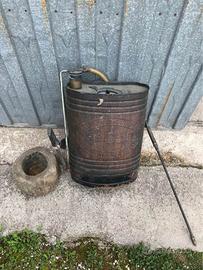 Zaino x solfato in rame vintage e mortaio in legno