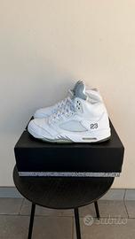 Air jordan 5 retro white metallic 46