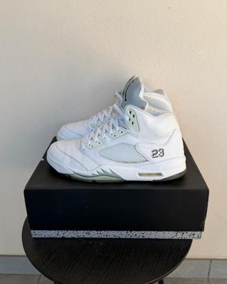 Air jordan 5 retro white metallic 46