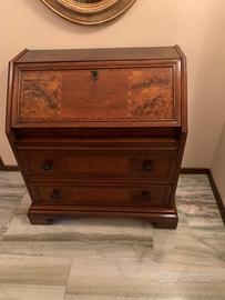 Scrittoio a ribalta antico inlay e noce