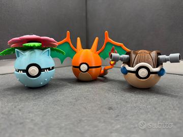 Set 3 pokeball Charizard,Blastoise e Venosaur