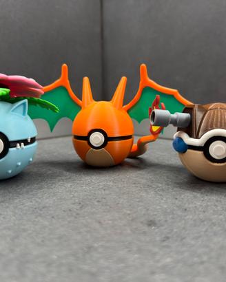 Set 3 pokeball Charizard,Blastoise e Venosaur