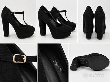 Décolleté  platform con tacco alto e cinturin