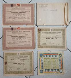 Scripofilia e benemerenza storici Anni 40 Ferrara