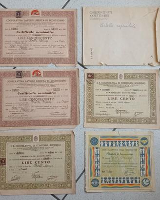 Scripofilia e benemerenza storici Anni 40 Ferrara