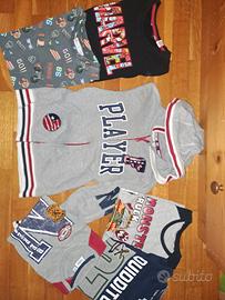 set 6 pezzi magliette bambino 7-8 anni