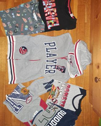 set 6 pezzi magliette bambino 7-8 anni