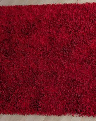 Tappeto shaggy rosso pelo lungo morbidissimo