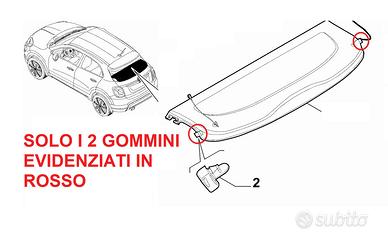 Gommini Mensola Rinforzati Cappelliera Fiat 500X