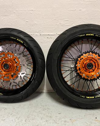 Cerchi 17 Excel Faba motard ktm GOMMATI NUOVI