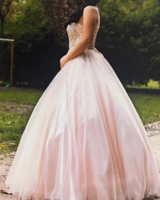Abito da Quinceañera rosa baby