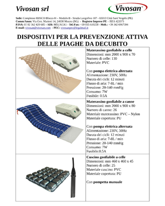 Materassini e cuscini gonfiabili antidecubito
