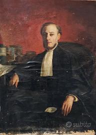 Antico Dipinto Ritratto di Avvocato  / olio / '800