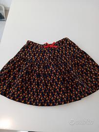 gonna velluto foderata okaidi 128 cm