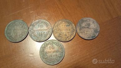 Lotto 10 centesimi 1894Umberto e VE II N H .CM. CH