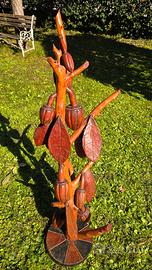 Scultura artigianale legno Sri Lanka pianta cacao