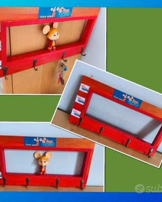 Quadro appendichiavi Diorama Topo Gigio in Legno