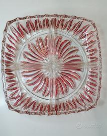 PIATTO DA APERITIVO IN CRISTALLO COLORATO