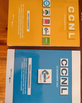 2 libri testo CCNL contratto lavoro 2019 2025 Abi