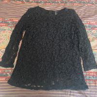 Maglia di pizzo nera