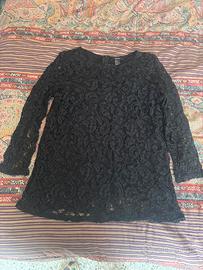 Maglia di pizzo nera