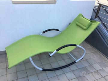 Lettino sdraio prendisole a dondolo per esterno