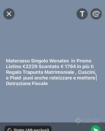 Materasso Singolo Wenatex