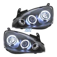 FARI OPEL CORSA C 00-06 ANGEL EYES CCFL FONDO NERO