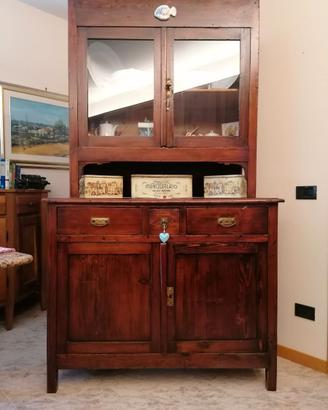 CREDENZA/VETRINA ARTE POVERA ANNI 50