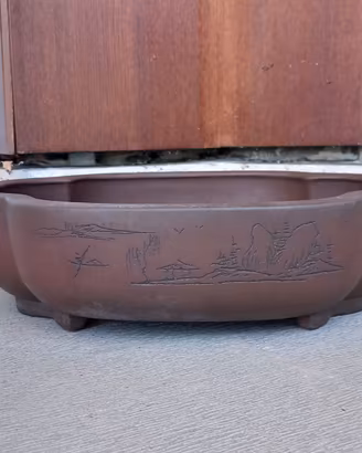 Vaso per bonsai alta qualità Yixing in Gres inciso