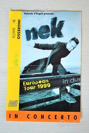 Biglietto originale concerto "Nek" Tour 1999
