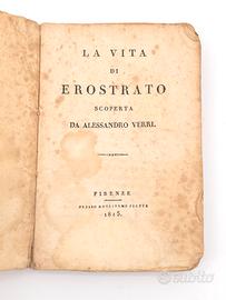 Libro Antico 800 Erostrato Alessandro Verri 1815
